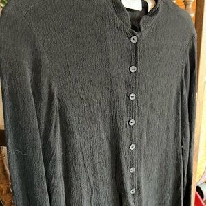 Liz Claiborne Black Textured Button-Up Cardigan